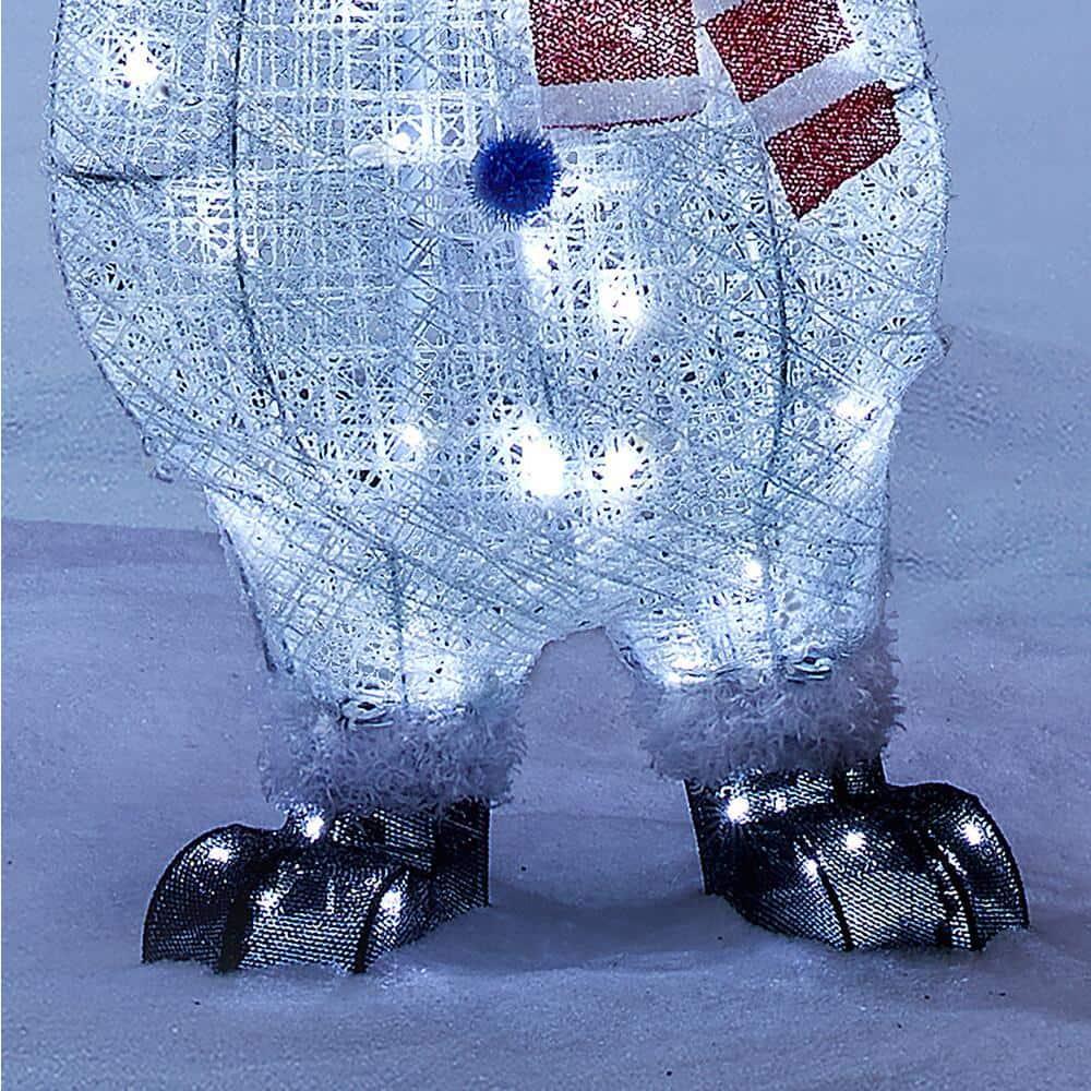 7 ft Cool White LED 3 Stacked Snowmen Holiday Yard Decoration