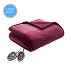 Gracie MIlls Elect Electric Blanket with 20 Heat Level Setting Controller Full: 80x84 Garnet -WR54-1756