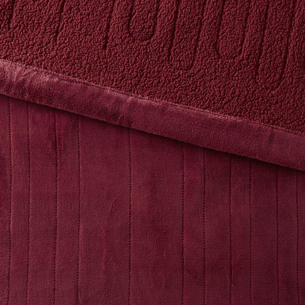 Gracie MIlls Elect Electric Blanket with 20 Heat Level Setting Controller Full: 80x84 Garnet -WR54-1756