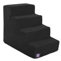 3 Step Black Velvet Suede Pet Stairs by Majestic Pet Products
