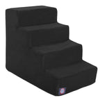 3 Step Black Velvet Suede Pet Stairs by Majestic Pet Products