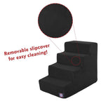 3 Step Black Velvet Suede Pet Stairs by Majestic Pet Products