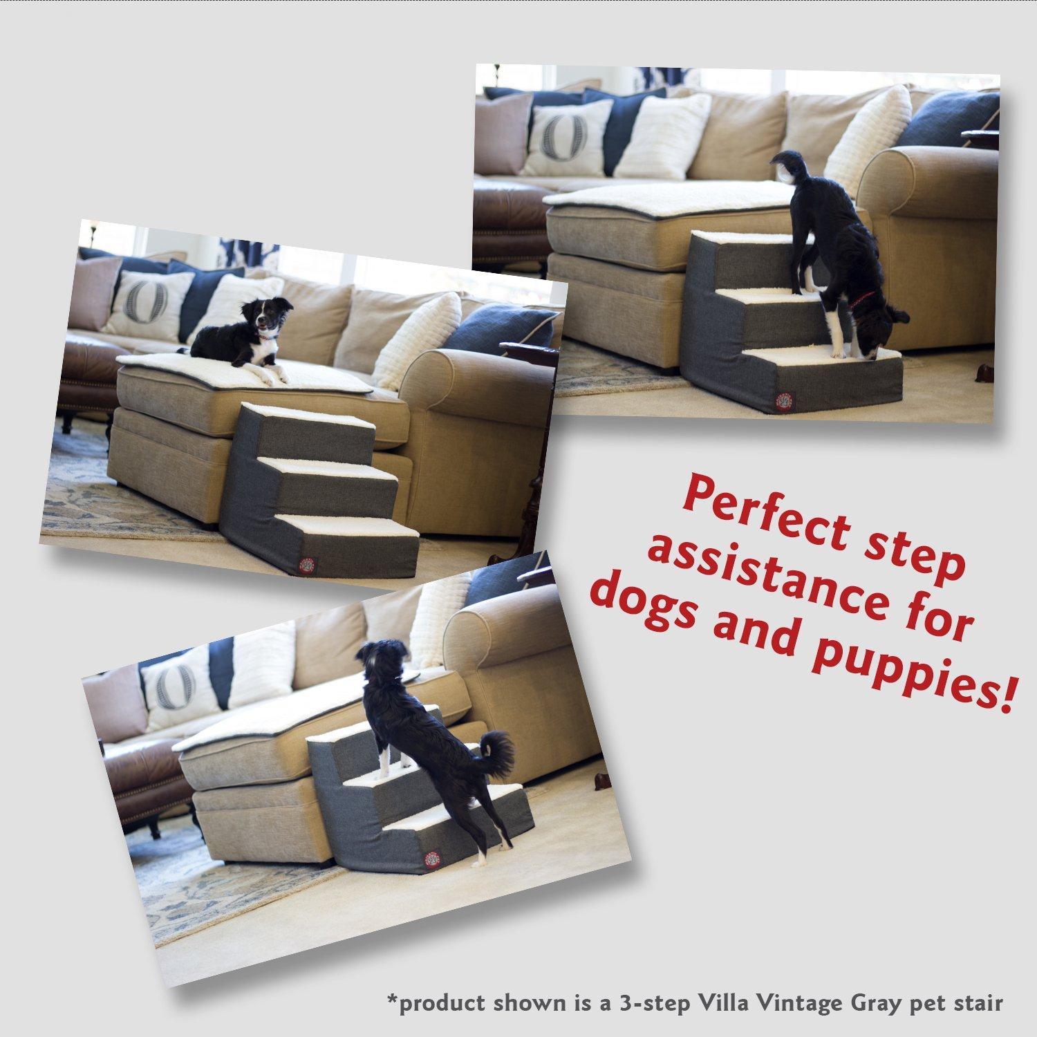 3 Step Black Velvet Suede Pet Stairs by Majestic Pet Products