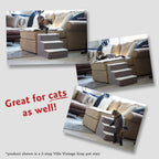 3 Step Black Velvet Suede Pet Stairs by Majestic Pet Products
