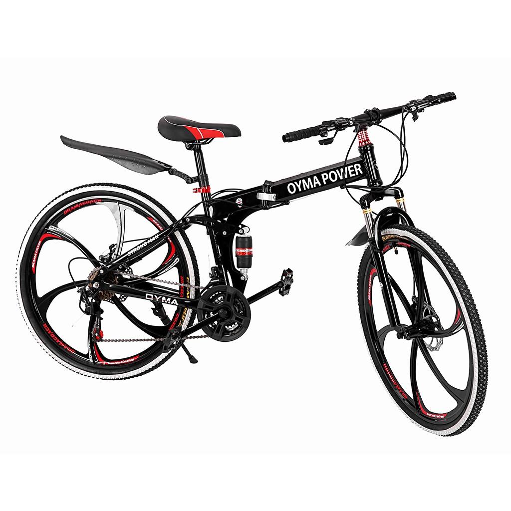 Sokhug Outroad Mountain Bike 26-In. Wheel 21 Speed 6 Spoke Double Disc Brake Bicycle for Adult or Teens, Black