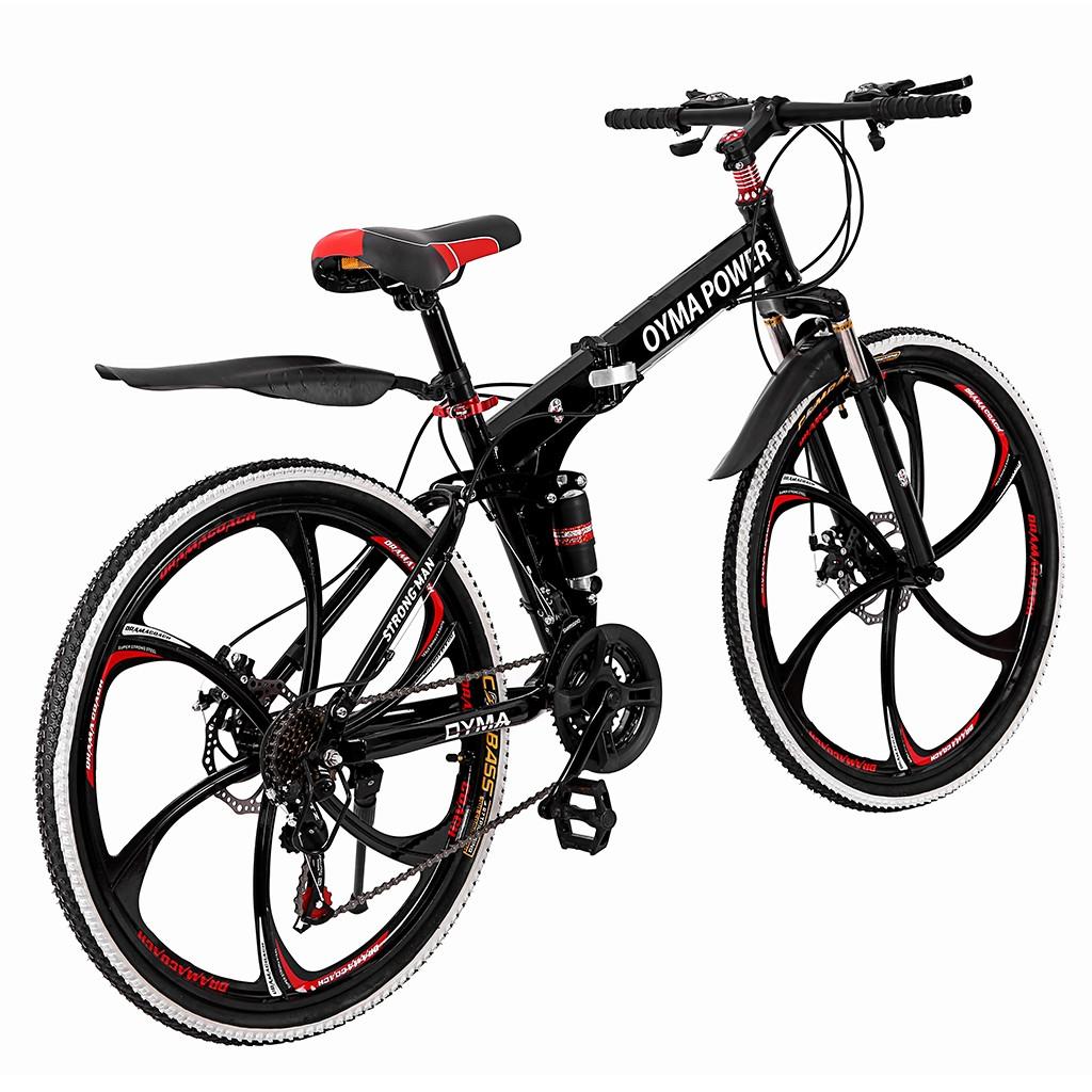 Sokhug Outroad Mountain Bike 26-In. Wheel 21 Speed 6 Spoke Double Disc Brake Bicycle for Adult or Teens, Black