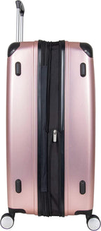 Norwich Luggage Collection Lightweight Hardside Pet Expandable 8-Wheel Spinner Travel Suitcase Bag, Rose Gold, 28-Inch Checked