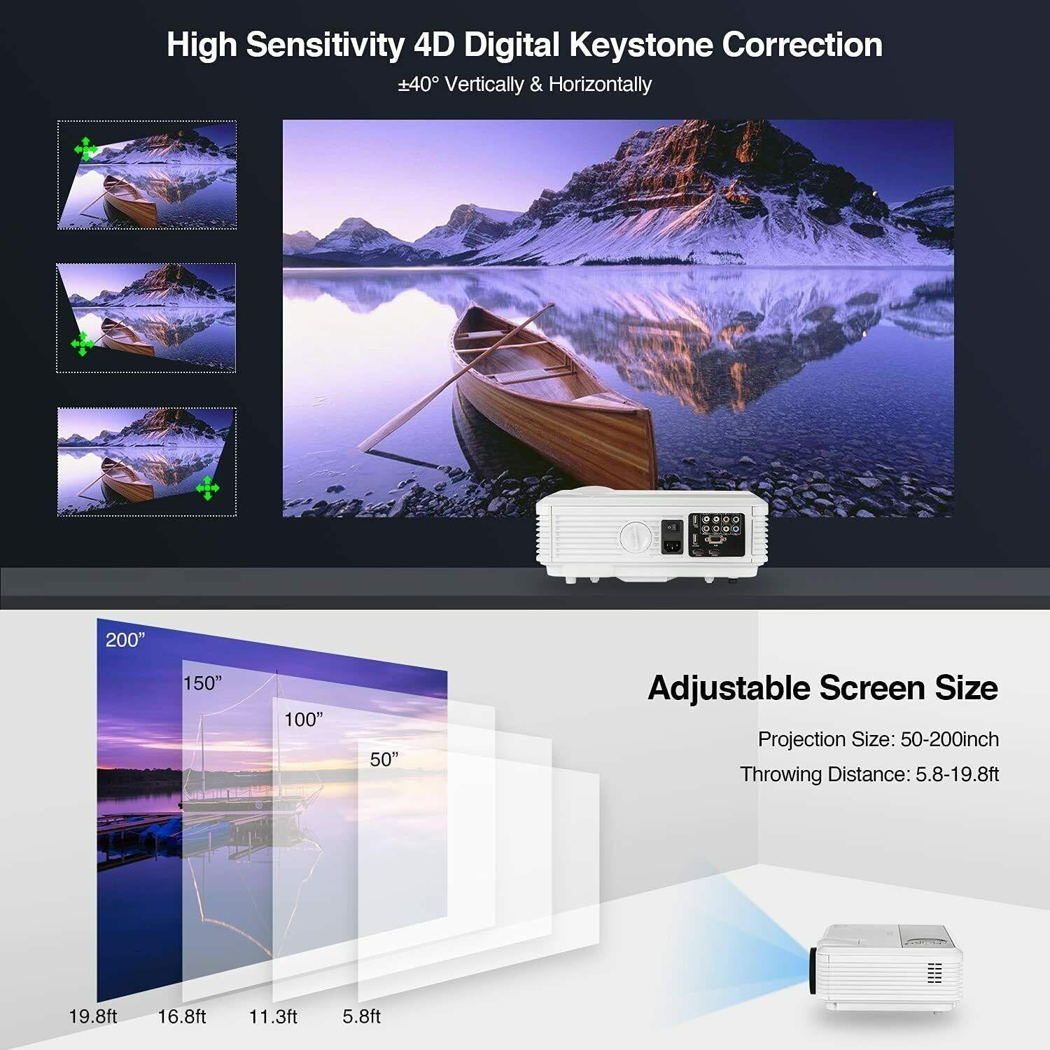1080p android smart wifi projector full hd proyector airplay bt movie tv 5000lms