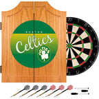 20.5 in. Boston Celtics Hardwood Classics NBA Wood Dart Cabinet Set