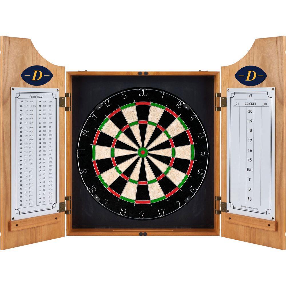 VAF 21 in. Detroit Panthers Wood Dart Board Cabinet Set