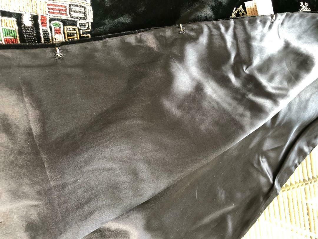 Sudha Pennathur NWT Blaclk Velvet YORK CITY SKYLINE TREE SKIRT ($1395) w/tax