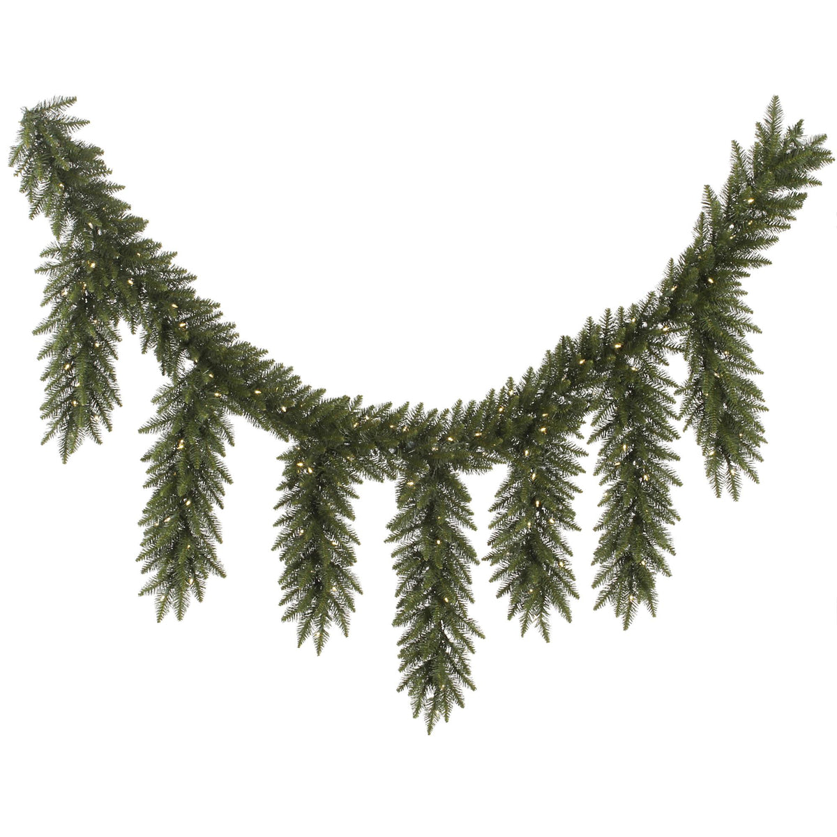 Vickerman 9' Camdon Fir Icicle Artificial Christmas Garland, Warm White LED Mini Lights - Faux Holiday Icicle Garland - Indoor Seasonal Home Decor
