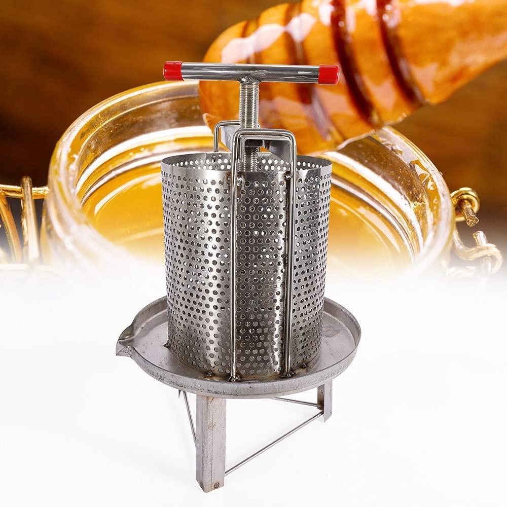 manual honey extractor, beeswax extractor beekeeping tool, stainless steel press machine for home restaurant bee farms, wax beekeeping presser for wax wine fruit vegetable