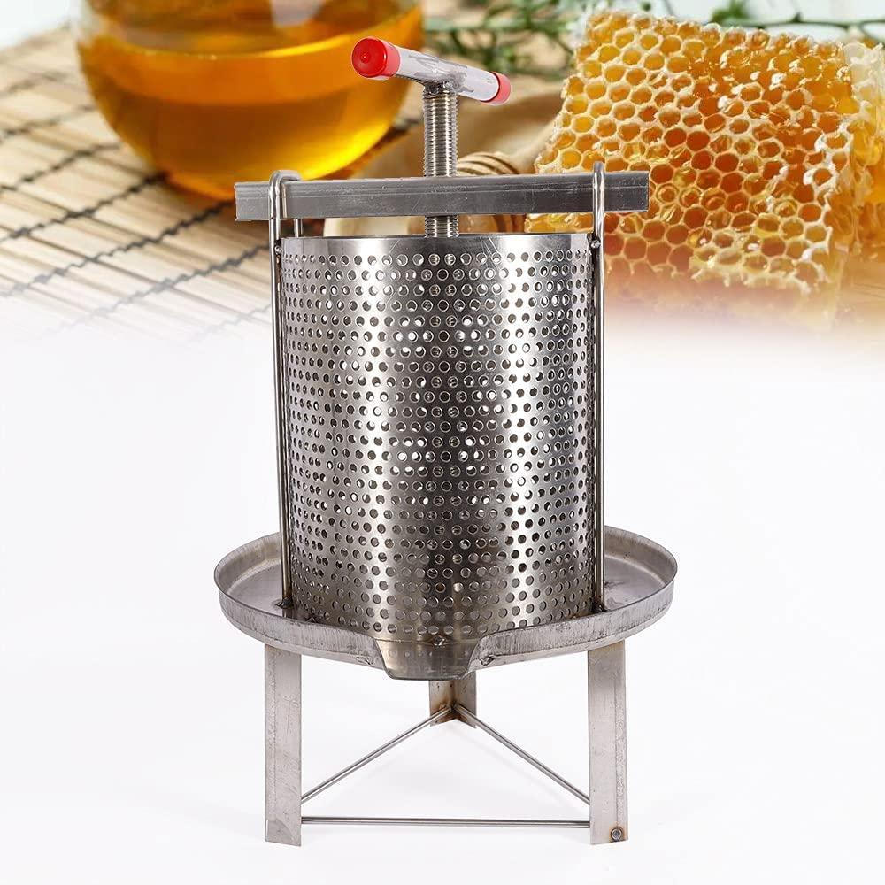 manual honey extractor, beeswax extractor beekeeping tool, stainless steel press machine for home restaurant bee farms, wax beekeeping presser for wax wine fruit vegetable