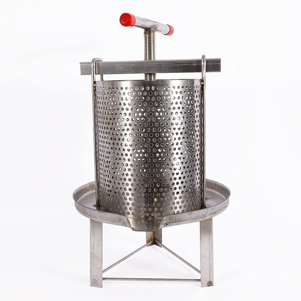 manual honey extractor, beeswax extractor beekeeping tool, stainless steel press machine for home restaurant bee farms, wax beekeeping presser for wax wine fruit vegetable