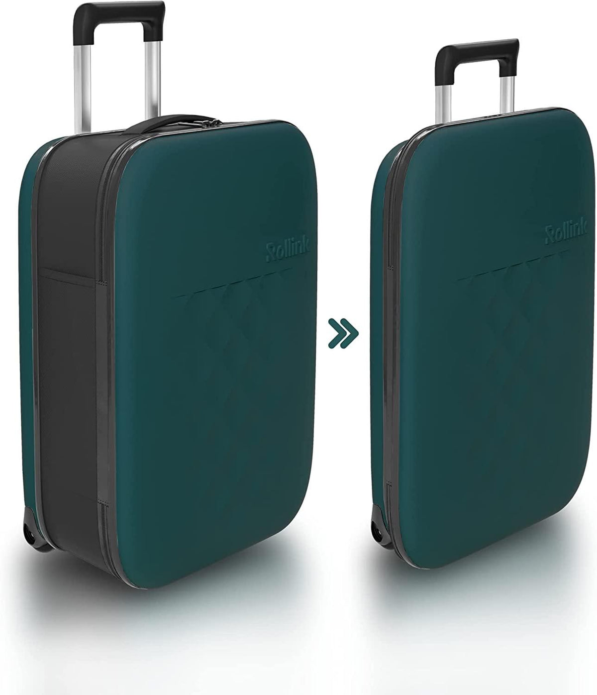 Flex Vega Cabin Plus Collapsible Suitcase - Fully Collapsible, Hardshell, Silent, Coated Wheels for Smooth Gliding, Scratch, Water &amp; Impact Resistant Carry-On 21-Inch (11.8 Gal packing volume), Deep Lagoon
