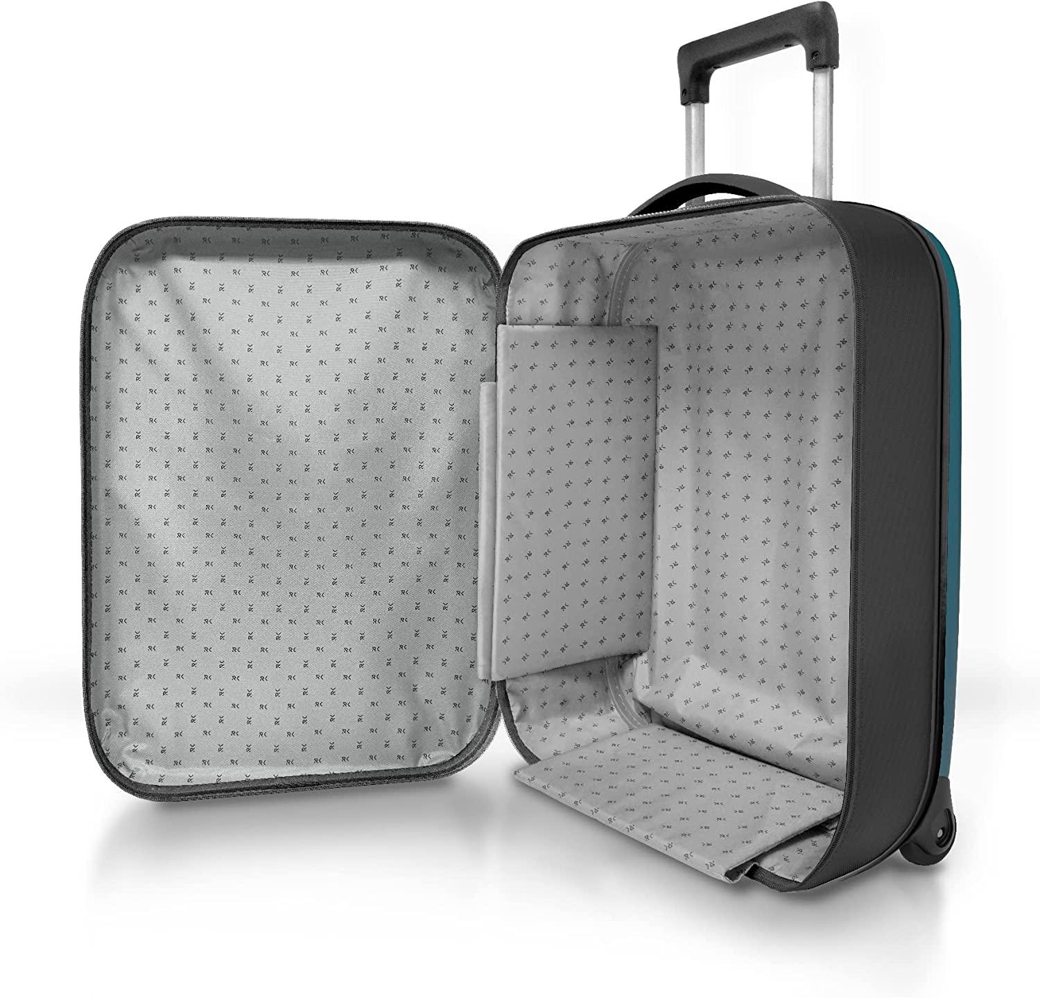 Flex Vega Cabin Plus Collapsible Suitcase - Fully Collapsible, Hardshell, Silent, Coated Wheels for Smooth Gliding, Scratch, Water &amp; Impact Resistant Carry-On 21-Inch (11.8 Gal packing volume), Deep Lagoon