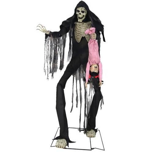 ANIMATED TOWERING BOOGEY MAN WITH KID