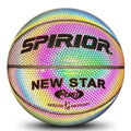 ankishi Holographic Glowing Reflective Basketball Lighted Flash Glow Basketball Perfect Night Game Toy Gift for Kids Boys Indoor and Outdoor Use