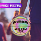 ankishi Holographic Glowing Reflective Basketball Lighted Flash Glow Basketball Perfect Night Game Toy Gift for Kids Boys Indoor and Outdoor Use