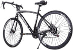 Aluminum Road Bike, 21 Speed Disc Brakes Aluminum Frame Road Bicycles Begasso s Full Suspension Road Bike, 700c Dual Disk Brake  Release Racing Bicycles (Blue/White)