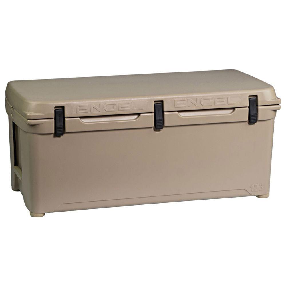 108 Qt. 130-Can High Performance Durable Roto Molded Airtight Ice Cooler in Tan