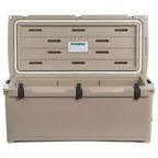 108 Qt. 130-Can High Performance Durable Roto Molded Airtight Ice Cooler in Tan