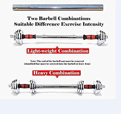 Zoogamo Adjustable Dumbbells Cast Iron Set Weight to 66LbS, Weight with Connecting Rod Used As Barbell, for Men and Women Home Gym Work Out Training Fitness Equipment All-Purpose