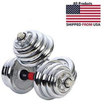 Zoogamo Adjustable Dumbbells Cast Iron Set Weight to 66LbS, Weight with Connecting Rod Used As Barbell, for Men and Women Home Gym Work Out Training Fitness Equipment All-Purpose