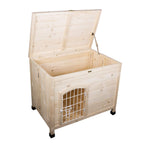 Friday discount Pet Dog House Indoor 3 Steps Assembly Natural Wooden Cabin Kennel Cat Puppy Room with Openable Top &amp; Removable Bottom, Adjustable Foot and Wire Door