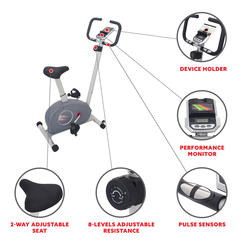 Sunny Health &amp; Fitness Magnetic Resistance Upright Bike - SF-B2906