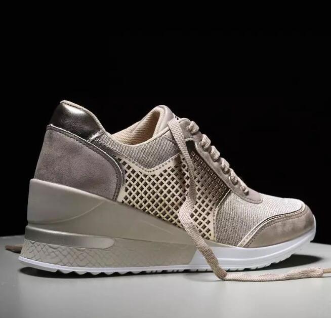Ladies Leopard Platform Sneakers Shoes