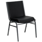 Gracie Mills Heavy Duty Black Vinyl Stack Chair - XU-60153-BK-VYL-GG