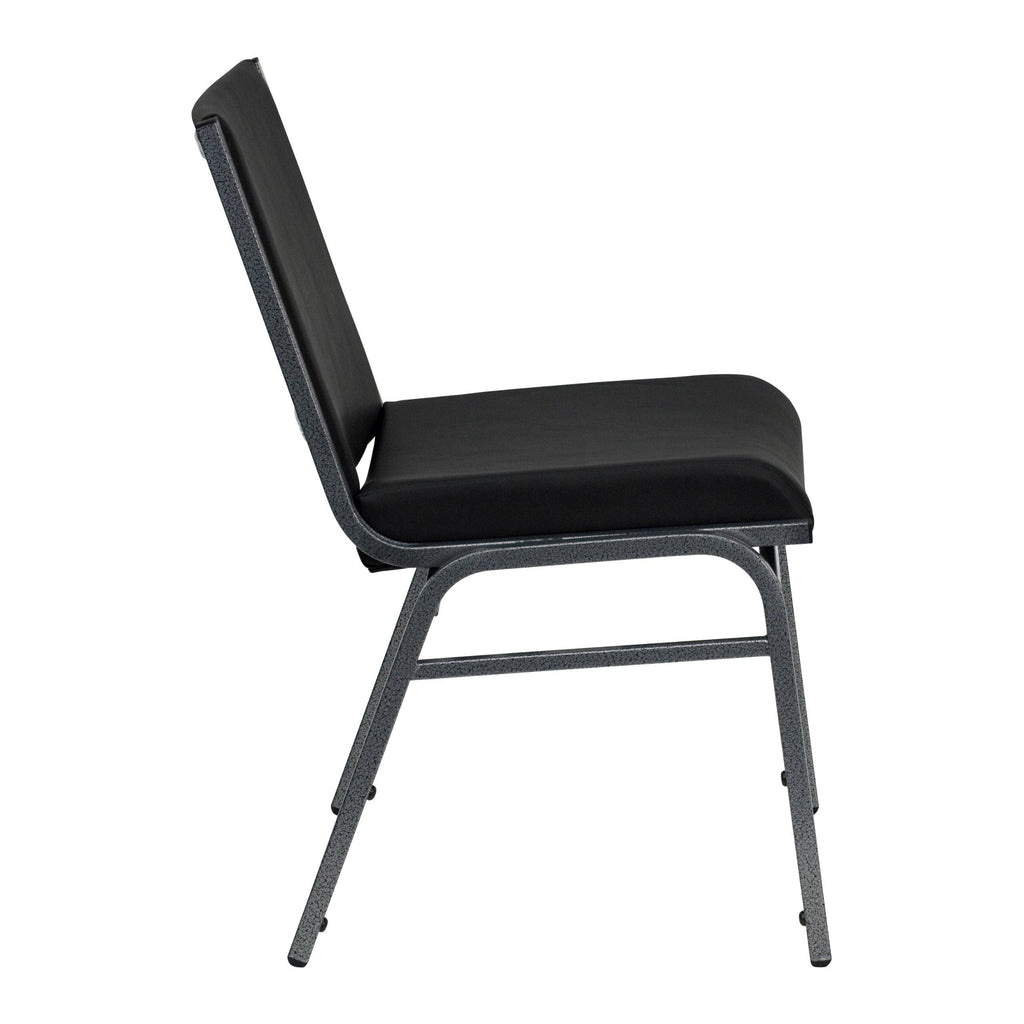 Gracie Mills Heavy Duty Black Vinyl Stack Chair - XU-60153-BK-VYL-GG