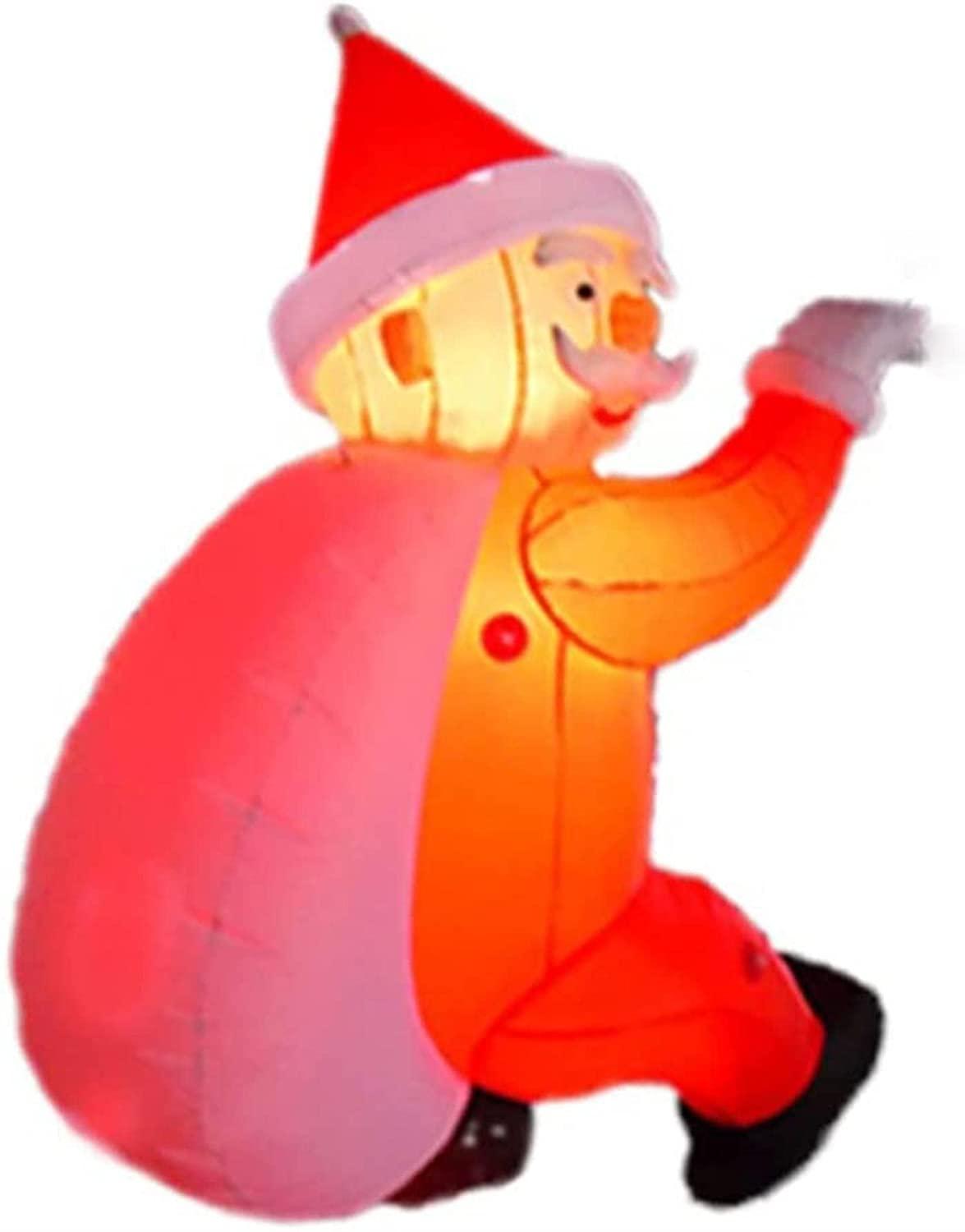 Taek-cheon Inflatable Father Christmas, Climbing Wall Decoration, Decorations Inflatable Decoration Inflatable Polyester Model, 1.2M Festive Garden Decoration LED Garden Xmas (Size : M(3M))