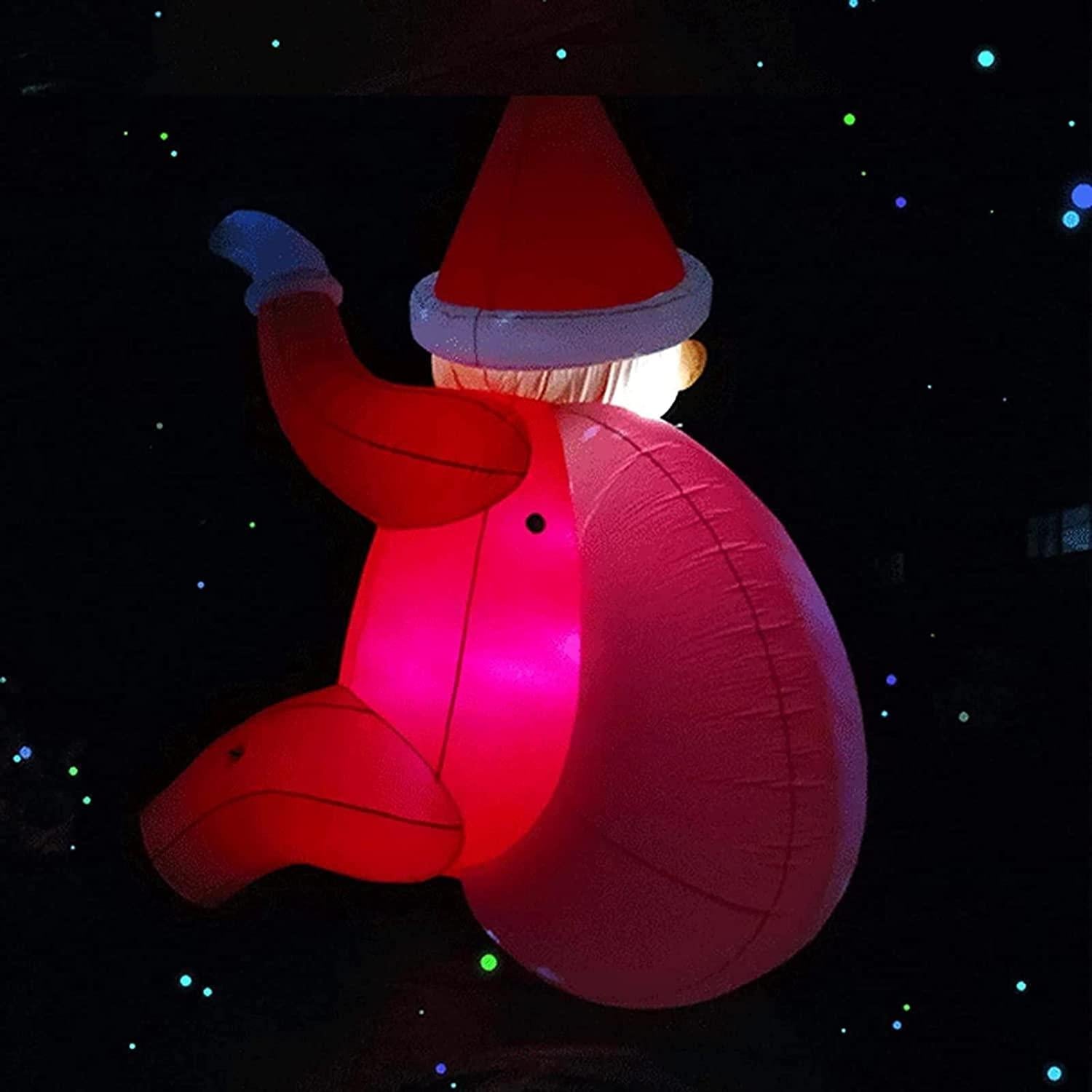 Taek-cheon Inflatable Father Christmas, Climbing Wall Decoration, Decorations Inflatable Decoration Inflatable Polyester Model, 1.2M Festive Garden Decoration LED Garden Xmas (Size : M(3M))