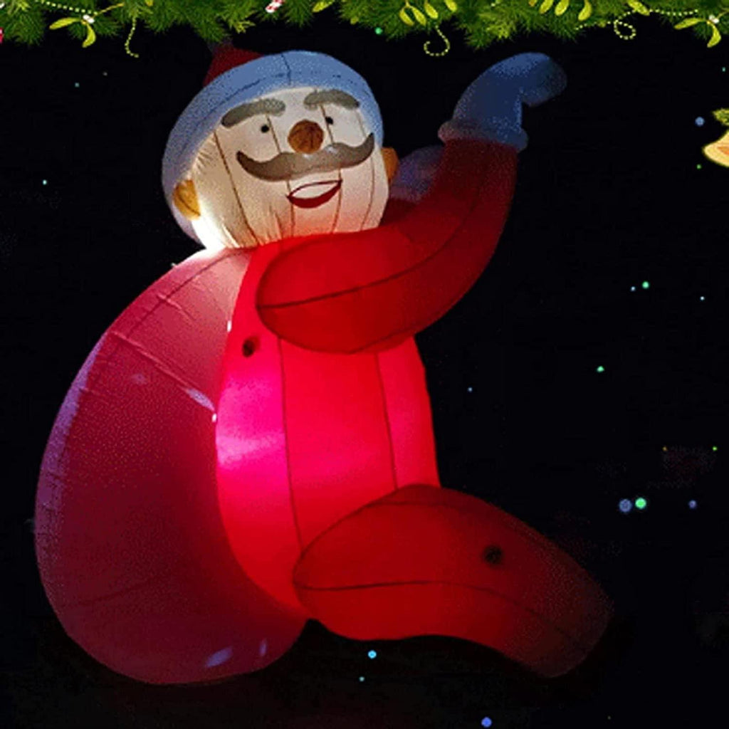 Taek-cheon Inflatable Father Christmas, Climbing Wall Decoration, Decorations Inflatable Decoration Inflatable Polyester Model, 1.2M Festive Garden Decoration LED Garden Xmas (Size : M(3M))