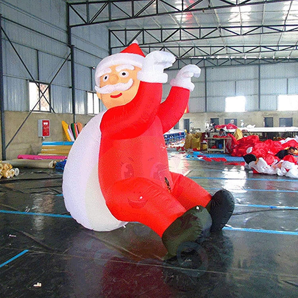 Taek-cheon Inflatable Father Christmas, Climbing Wall Decoration, Decorations Inflatable Decoration Inflatable Polyester Model, 1.2M Festive Garden Decoration LED Garden Xmas (Size : M(3M))