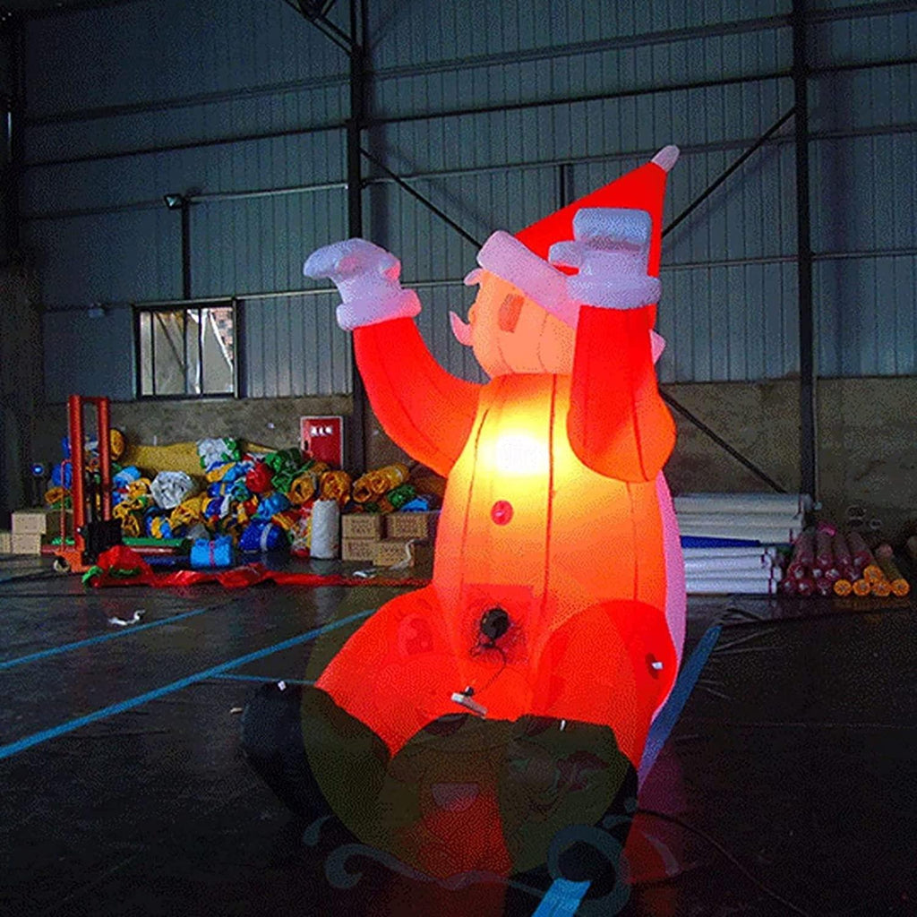 Taek-cheon Inflatable Father Christmas, Climbing Wall Decoration, Decorations Inflatable Decoration Inflatable Polyester Model, 1.2M Festive Garden Decoration LED Garden Xmas (Size : M(3M))