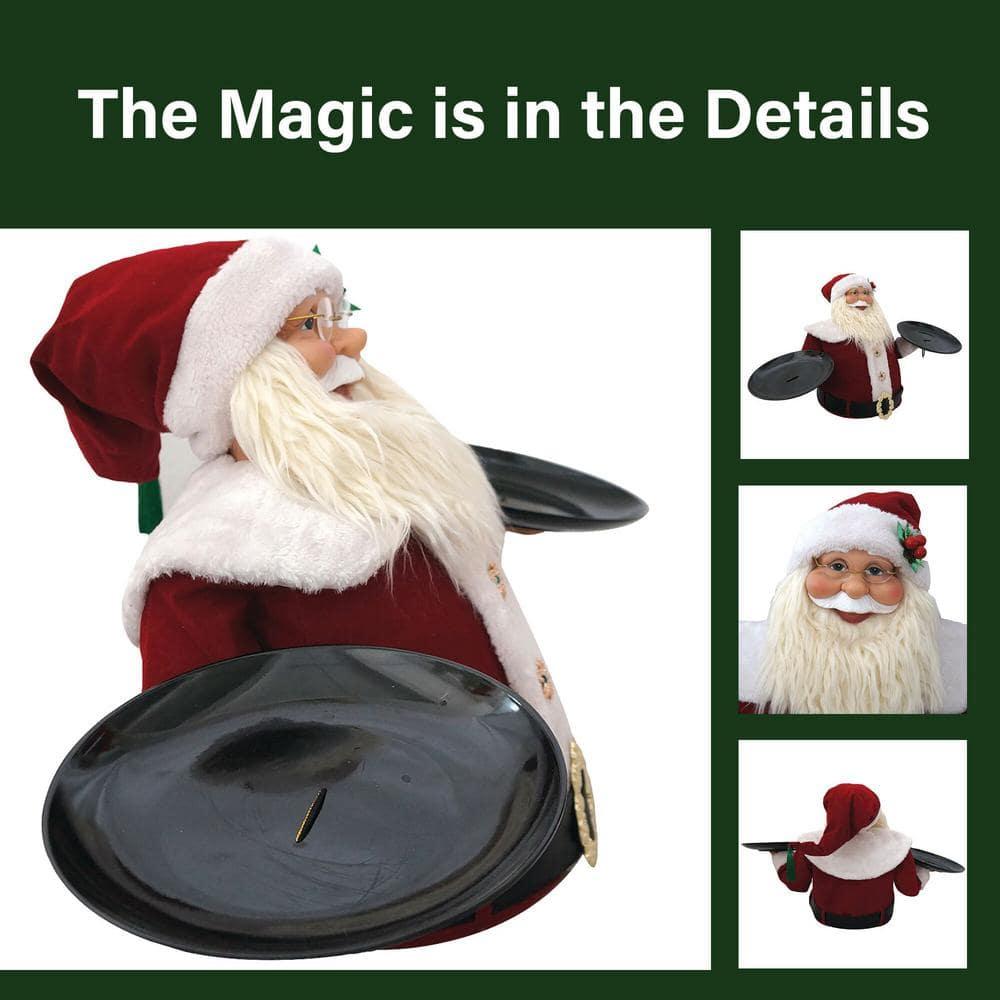 25 in. Musical Christmas Santa Claus with 2 Serving Plates