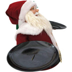 25 in. Musical Christmas Santa Claus with 2 Serving Plates
