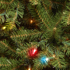 National Tree Company Pre-Lit Artificial Slim Christmas Tree, Green, Aspen Spruce, Multicolor Lights, Includes Stand, 6 Feet