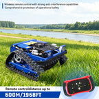 Remote-Controlled Lawnmower, 9HP Tracked Lawnmower, 22-Inch Mowing Width, Remote Start/Stop Control, Suitable for Farms, Gardens, Riverbanks, Lawns