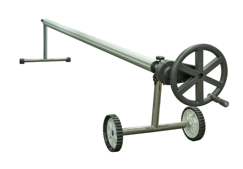 sun2solar 25' wide easy gear stainless steel swimming pool solar reel