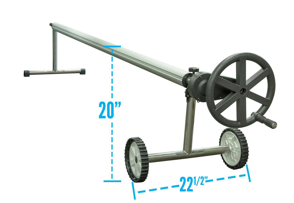 sun2solar 25' wide easy gear stainless steel swimming pool solar reel