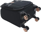 Women's Hudson Softside 3-Piece Spinner Luggage Set, Black with Rose Gold, (16/20/28)
