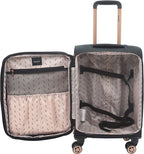 Women's Hudson Softside 3-Piece Spinner Luggage Set, Black with Rose Gold, (16/20/28)