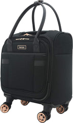 Women's Hudson Softside 3-Piece Spinner Luggage Set, Black with Rose Gold, (16/20/28)
