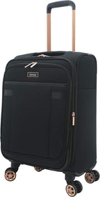 Women's Hudson Softside 3-Piece Spinner Luggage Set, Black with Rose Gold, (16/20/28)