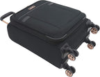 Women's Hudson Softside 3-Piece Spinner Luggage Set, Black with Rose Gold, (16/20/28)
